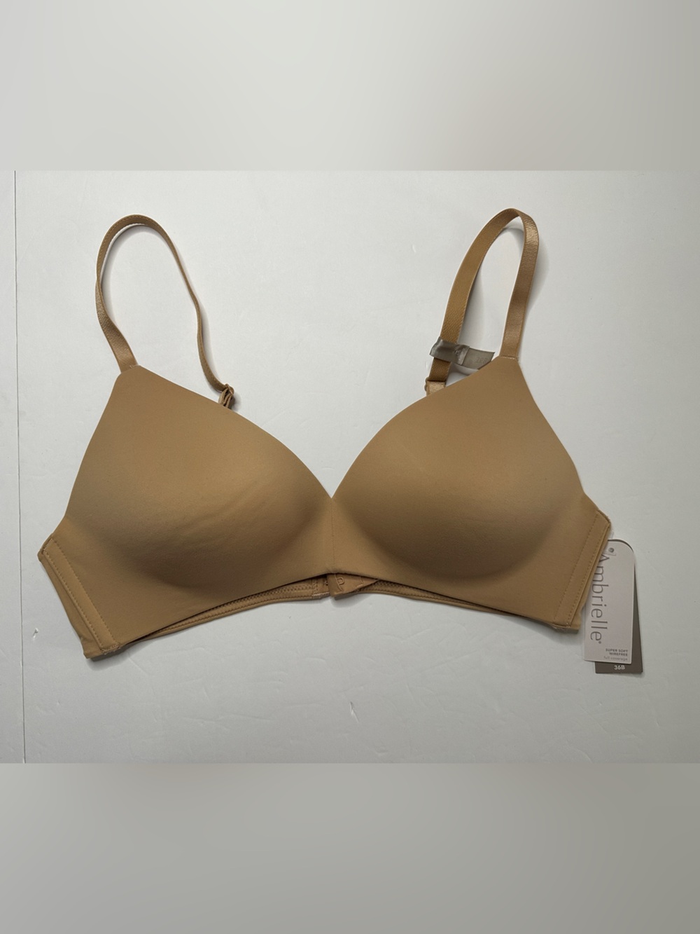 NWT Ambrielle Tan Wireless Soft Full Coverage T-Shirt Bra 36B